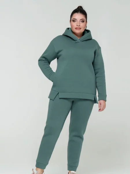Повсякденний костюм All Posa Комплект кофта+штани бавовна/поліестер зелений