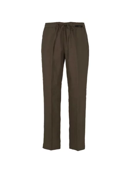 Pantaloni Michael Coal de in cu cordon maro