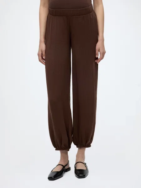 MAMALICIOUS Pantaloni MLHANNA ciocolatiu