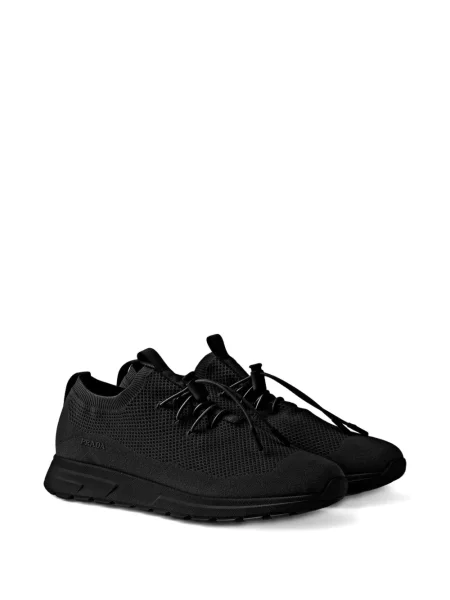 Sneakerși Prada din dantelă negru