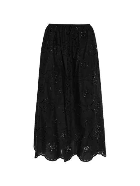 Fustă midi Matteau cu broderie negru
