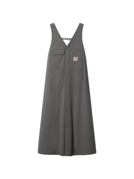 Sukienka midi Fingercroxx z dekoltem w serek do kolan garniturowa szara