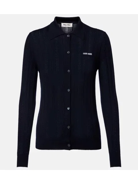 Cardigan Miu Miu din cașmir albastru