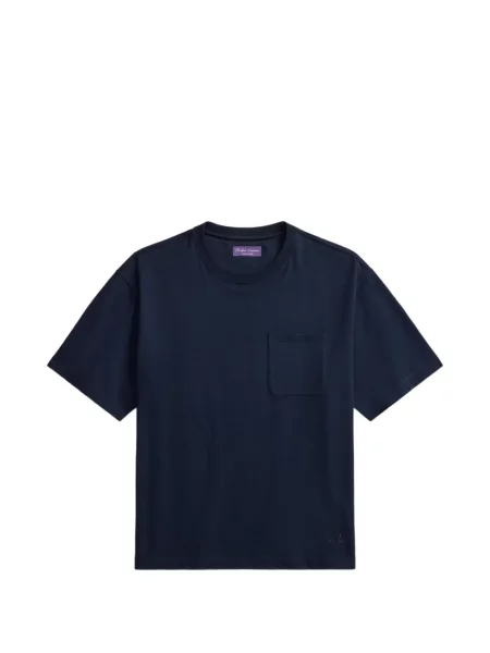Tricou Ralph Lauren Purple Label cu broderie albastru