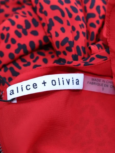 Rochie maxi Alice + Olivia cu imagine cu model leopard lungă roșu