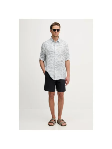 Szorty Armani Exchange z logo niebieskie