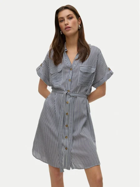 Vero Moda Rochie tip cămașă Bumpy Bleumarin