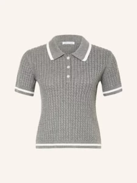 Mrs & Hugs Dzianinowa Koszulka Polo grau szare