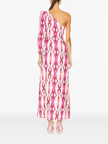Rochie maxi Patbo cu un umăr gol de costum roz