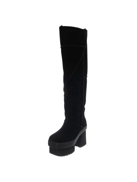 Kozaki Ugg skórzane na platformie czarne