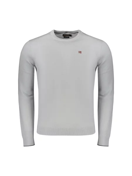 Sweter Napapijri wełniany z długim rękawem szary