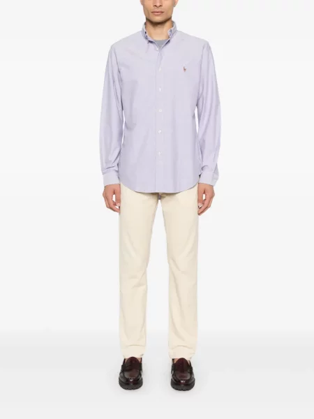 Kelnės Ralph Lauren Purple Label kordinis velvetas violetinė