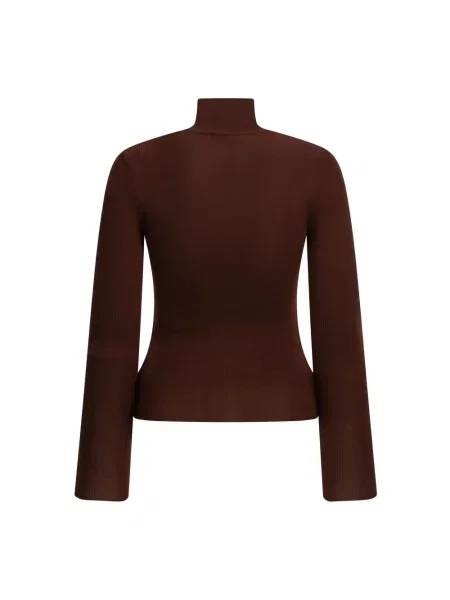 Sweter z golfem Max Mara wełniany do golfa czerwony