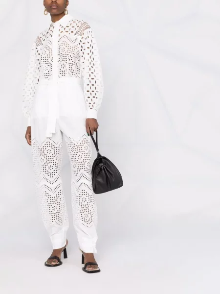 Body Alberta Ferretti cu broderie alb