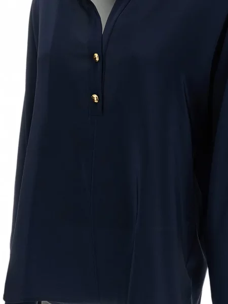 Tricou polo Max Mara de mătase albastru
