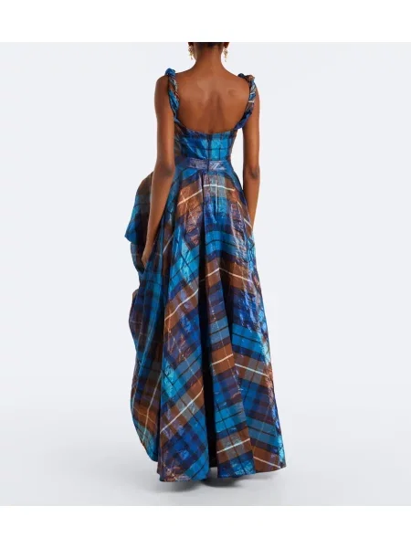 Rochie maxi Vivienne Westwood în carouri drapată