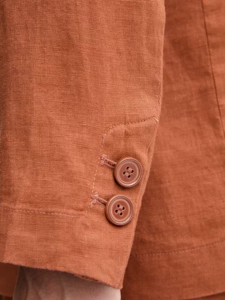 Льняний жакет United Colors of Benetton однобортний однотонна зелений