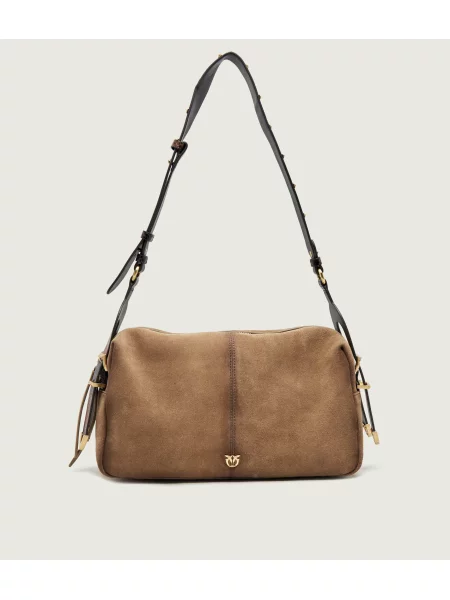 Pinko Geantă pe umăr 24 Classic | piele întoarsă bej