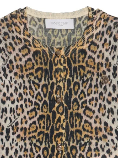 Kardigan dziecięcy Roberto Cavalli brązowy