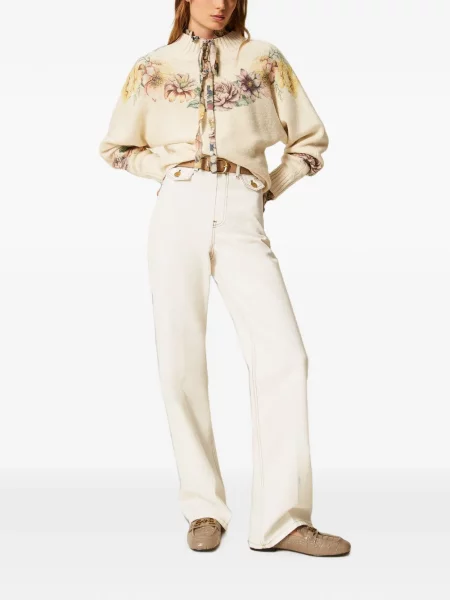 Pantaloni Twinset alb