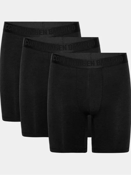 Copenhagen Bamboo Boxeralsók 3 par bambus underbukser med lange ben i sort' fekete
