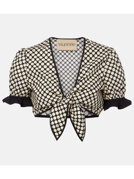 Cropp top Valentino din poplin negru