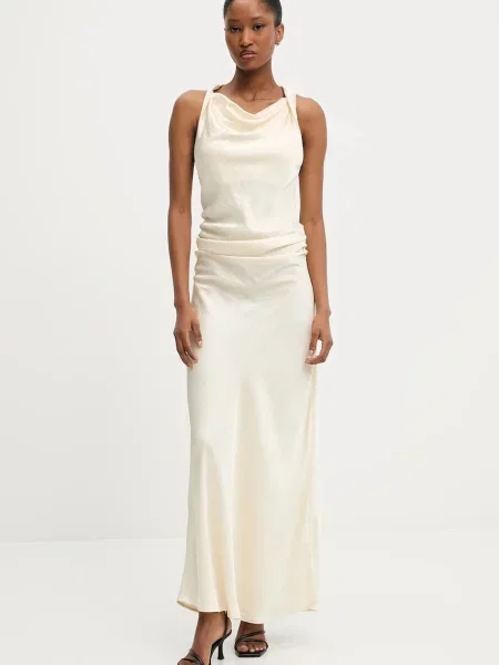 Answear Lab sukienka maxi rozkloszowana żółty