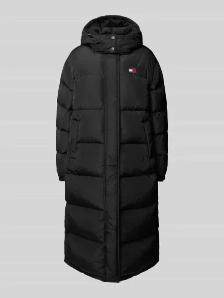 Płaszcz pikowany z wyhaftowanym logo model ‘ALASKA’ czarny