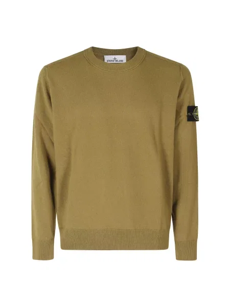 Sweter Stone Island wełniany z kamieniami zielony