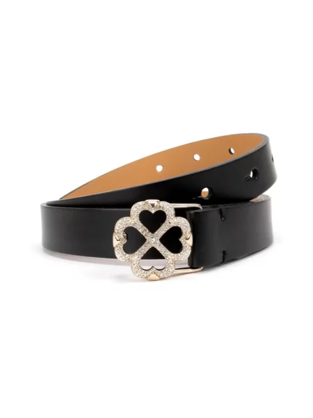Pasek Kate Spade skórzany z logo czarny