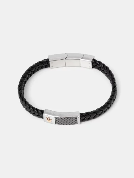 Кожена гривна Maserati LEATHER мъжка черно