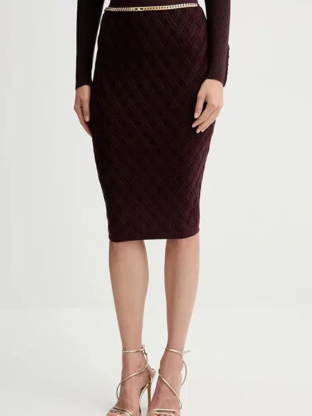 Dzianinowa spódnica Elisabetta Franchi bordowa