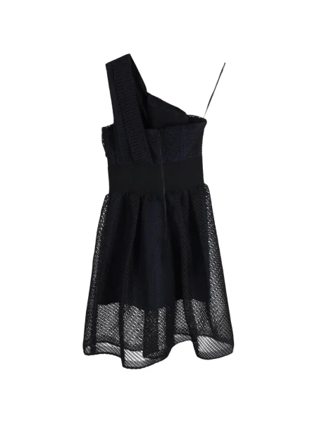 Rochie Self-portrait plasă cu un umăr gol de costum negru