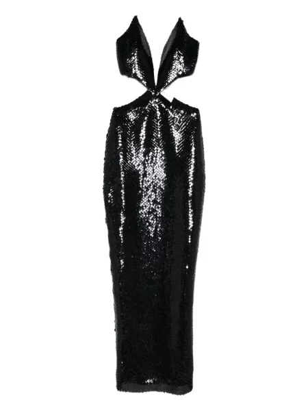 Maxi sukienka maxi Monot z cekinami garniturowa czarna