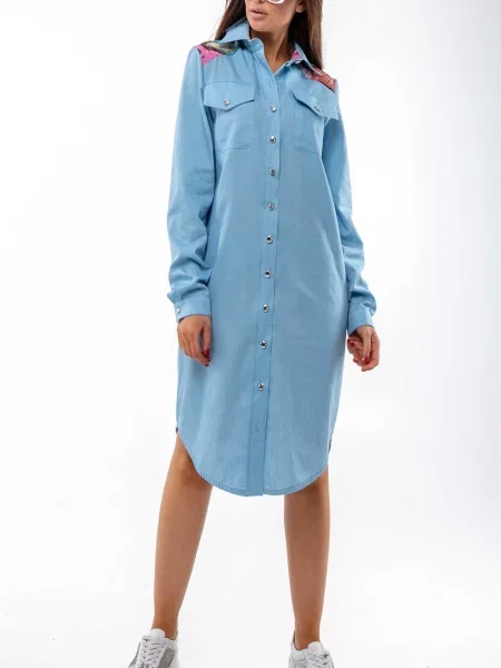 Сукня міді RiMari текстиль блакитний