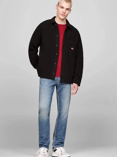Рубашка Tommy Jeans Тедди черная