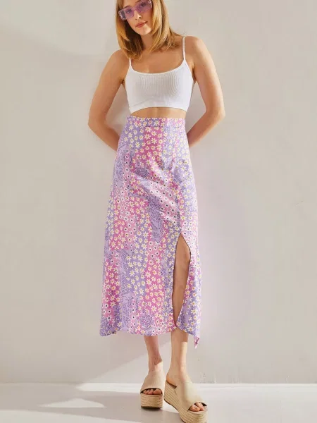 Fustă Bianco Lucci cu model floral