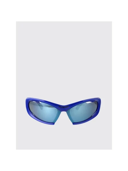 Lniane okulary przeciwsłoneczne Balenciaga niebieskie
