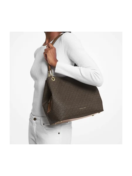 Tašky MICHAEL Michael Kors KENSINGTON LG SHLDR TOTE hnedá