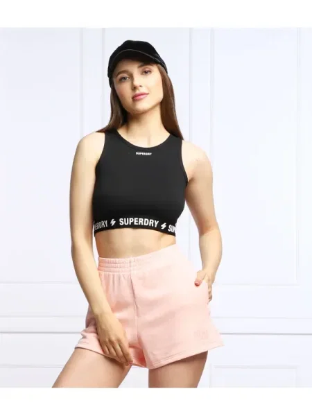 Superdry Top | Cropped Fit negru
