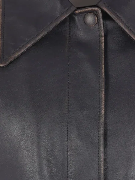 Geanta de piele Jil Sander negru