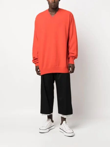 Vilnonis megztinis Comme Des Garçons Shirt v formos iškirpte oranžinė