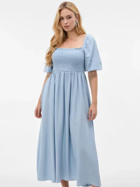 Rochie maxi Orsay cu decolteu pătrat albastru
