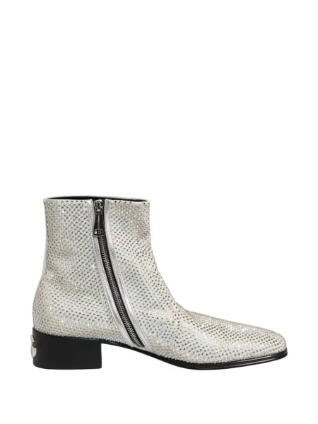 Stras cizme scurte Dolce & Gabbana alb