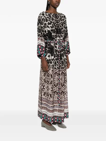 Rochie maxi Pierre-louis Mascia de mătase cu imagine cu model leopard