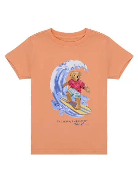 Tricou polo copii Polo Ralph Lauren portocaliu