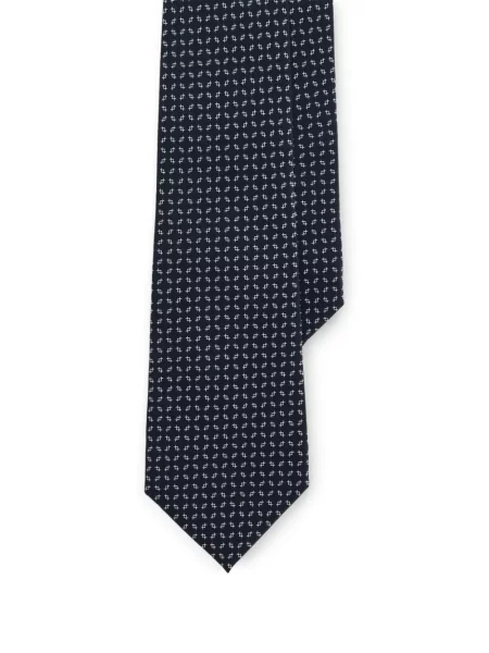 Cravată Ralph Lauren Purple Label de mătase cu imagine cu imprimeu geometric albastru