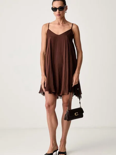 Haveone rochie de vară din vâscoză maro