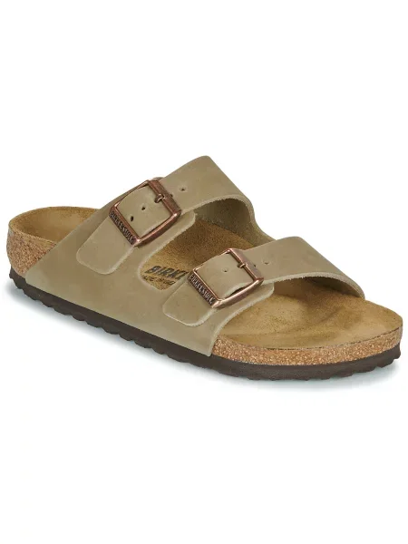 Birkenstock usnjeni natikači Arizona bež
