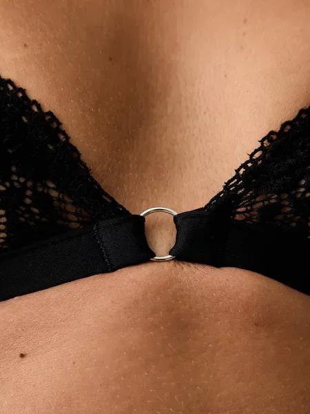 Women'secret триъгълен сутиен от дантела черно
